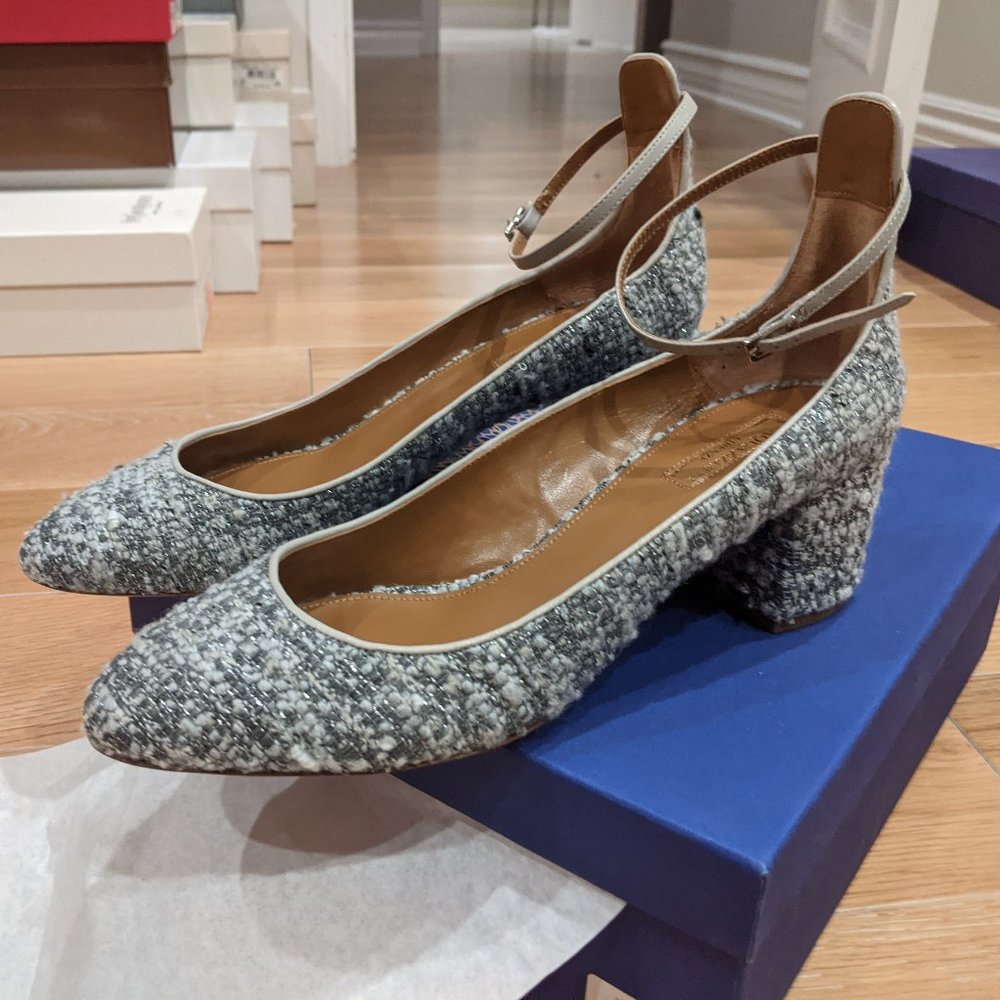 AQUAZZURA Alix bouclé-tweed pumps Size 40